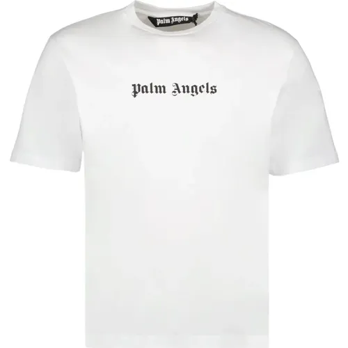 Logo Print Rundhals T-shirt - Palm Angels - Modalova