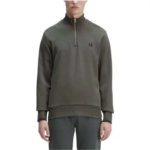 Iconic Zip-Up Sweater , male, Sizes: M - Fred Perry - Modalova