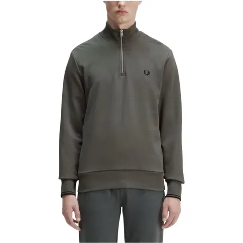 Iconic Zip-Up Sweater , male, Sizes: M, L - Fred Perry - Modalova