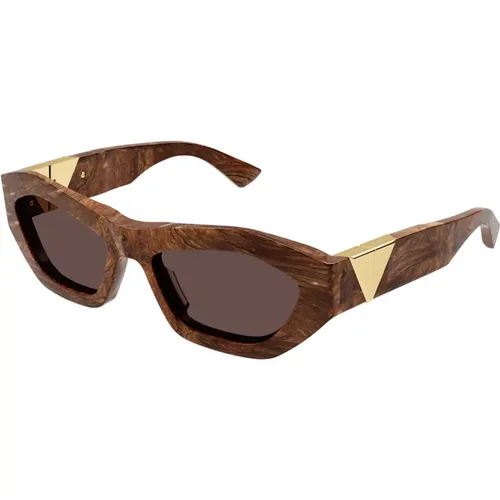 Brown Sunglasses BV1221S,Schwarz/Graue Sonnenbrille BV1221S,Stylish Sunglasses in Blonde Havana - Bottega Veneta - Modalova
