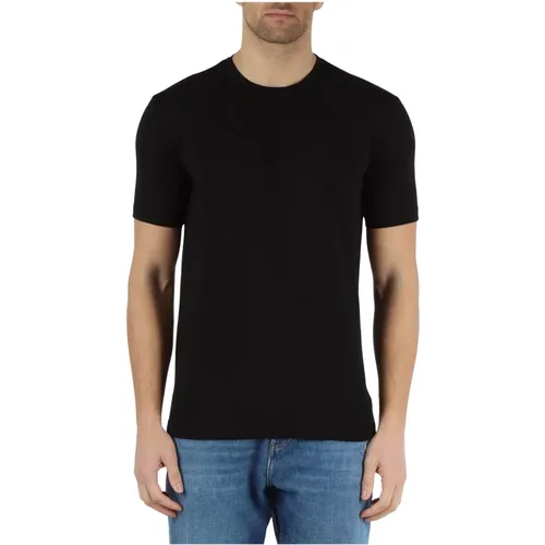 Grey Cotton T-shirt with Logo Print , male, Sizes: 2XL, M, XL, L - Daniele Alessandrini - Modalova