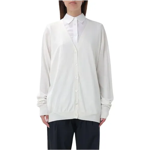 Weißer Cardigan Sweater Regular Fit , Damen, Größe: M - Aspesi - Modalova