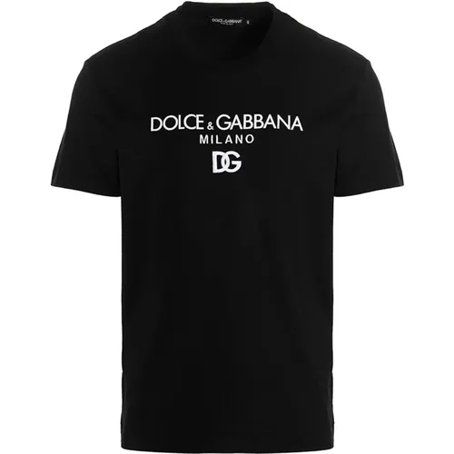 Iconic Milano Logo T-Shirt in , male, Sizes: L, XS, XL - Dolce & Gabbana - Modalova