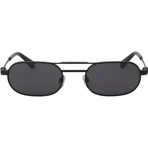 Vaiden Oval Metall Sonnenbrille , unisex, Größe: 56 MM - Off White - Modalova