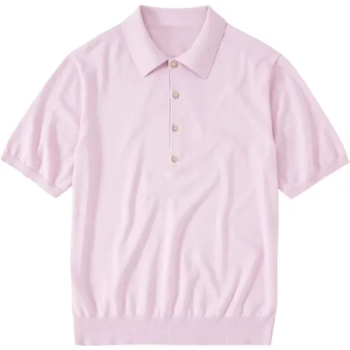 Cotton Jersey Polo Shirt with 4 Buttons , male, Sizes: L, XL, S, M - closed - Modalova