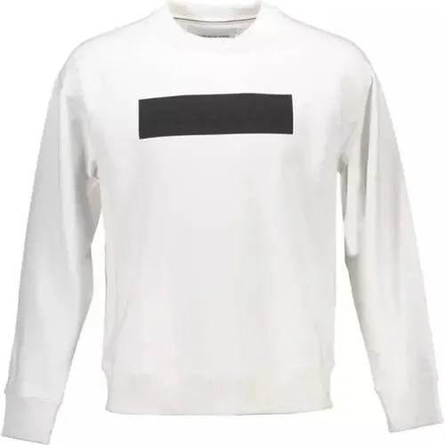 Cotton Sweater, Long-Sleeved, Round Neck, Print, Logo , male, Sizes: 2XL, XL - Calvin Klein - Modalova