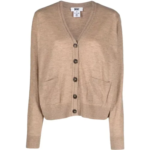 Casual Wool Cardigan , female, Sizes: M - DKNY - Modalova