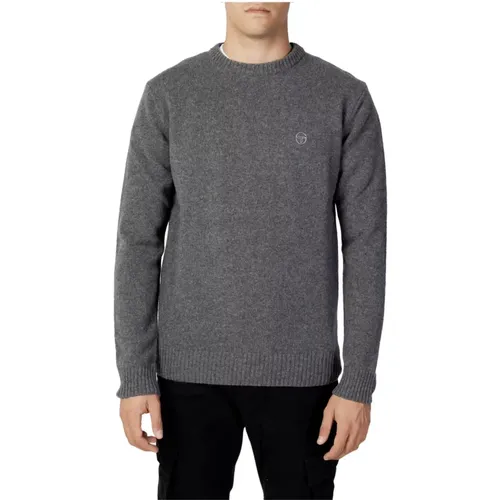 Grauer Strickpullover Langarm Rundhals , Herren, Größe: S - Sergio Tacchini - Modalova