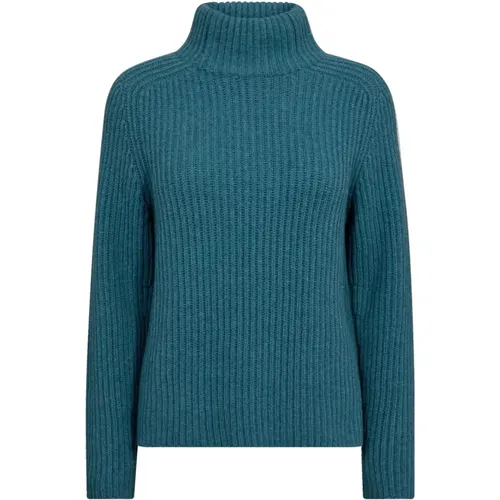 Hochhals Strickpullover Storm Blau , Damen, Größe: XS - MOS MOSH - Modalova