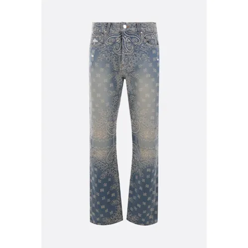 Bandana Jacquard Denim Jeans , male, Sizes: W34 - Amiri - Modalova