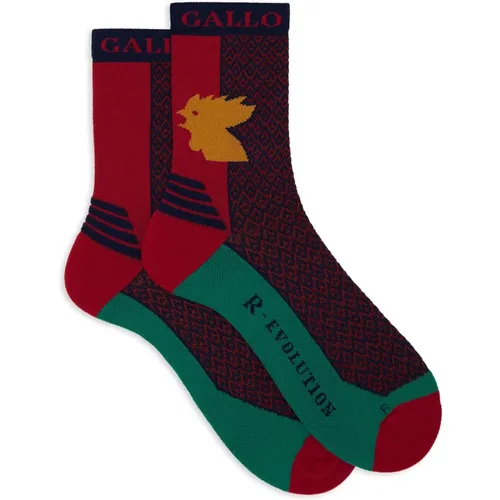 Unisex kurze rote technische Terry-Socken mit Dreiecksmotiv , unisex, Größe: S - Gallo - Modalova