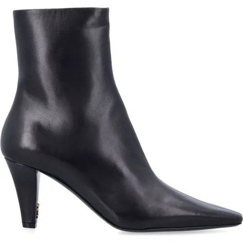 Schwarzer Geschlossener Zehen Bootie Aw24 - Saint Laurent - Modalova