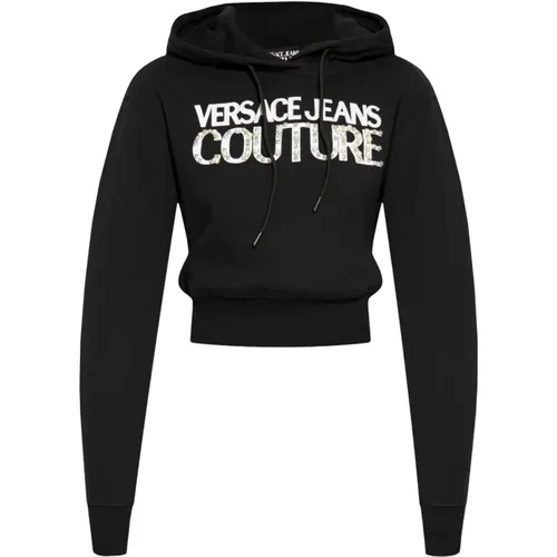 Schwarzer Pullover mit ***cv , Damen, Größe: S - Versace Jeans Couture - Modalova