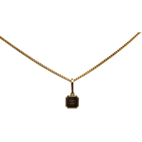 Pre-owned Gold necklaces , female, Sizes: ONE SIZE - Celine Vintage - Modalova