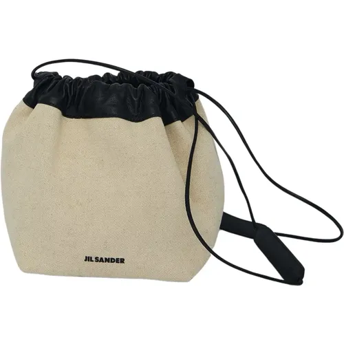 Cremefarbene Leinentasche Dumpling Bucket - Jil Sander - Modalova