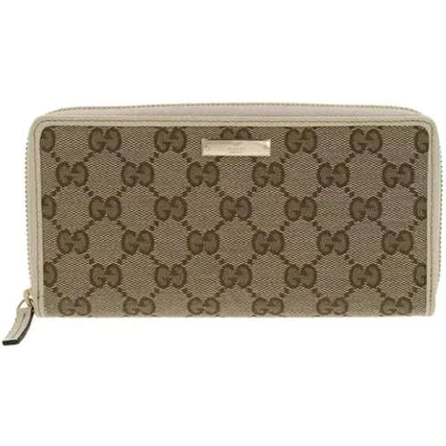 Gebrauchte braune Leinwand Brieftasche - Gucci Vintage - Modalova