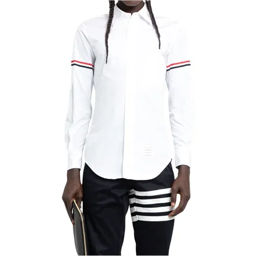 Klassisches Hemd mit Grosgrain Armbändern , Herren, Größe: 2XL - Thom Browne - Modalova