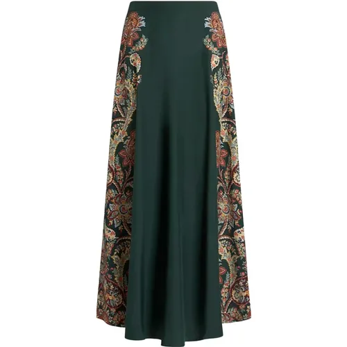 Green Paisley Silk Long Skirt , female, Sizes: 2XS, M - ETRO - Modalova