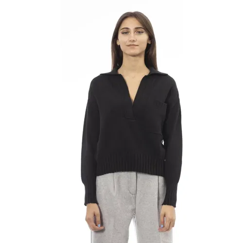 V-Ausschnitt Pullover mit Fronttasche - Alpha Studio - Modalova