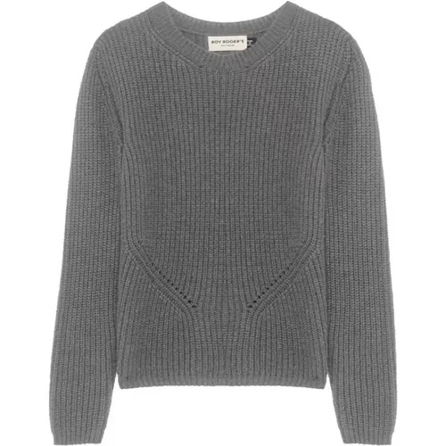 Grau Melange Wolle Kaschmir Pullover - Roy Roger's - Modalova