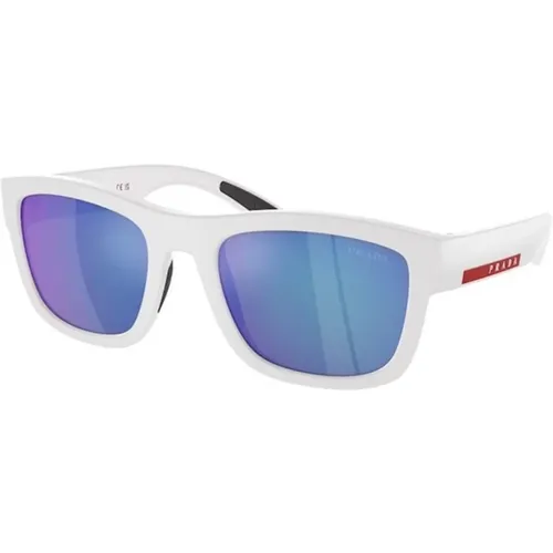 Mirror Sunglasses in Light Blue and , unisex, Sizes: 56 MM - Prada - Modalova