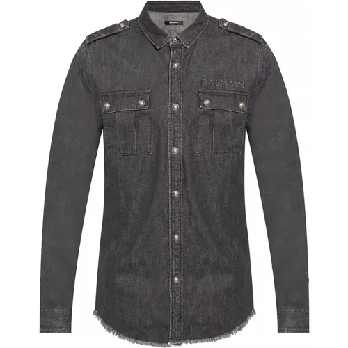 Men's Clothing Shirts Aw23 , male, Sizes: L, 2XL, XL - Balmain - Modalova