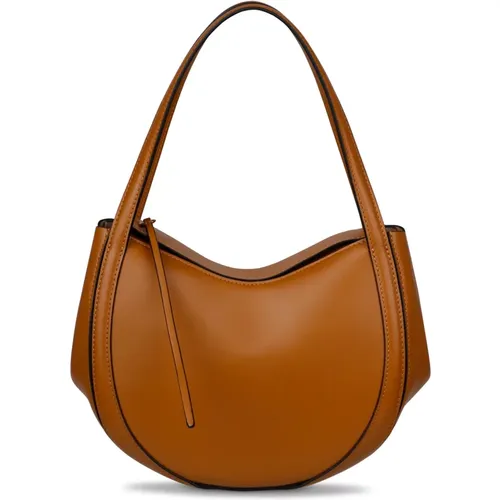 Curve-edge Lin Leather Tote Bag , female, Sizes: ONE SIZE - Wandler - Modalova