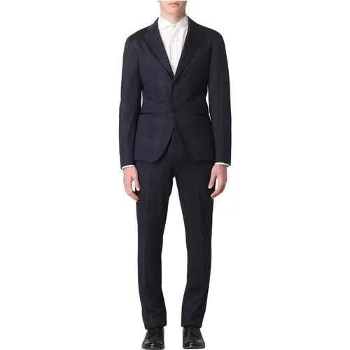 Sophisticated Check Print Suit Set , male, Sizes: XL - Emporio Armani - Modalova