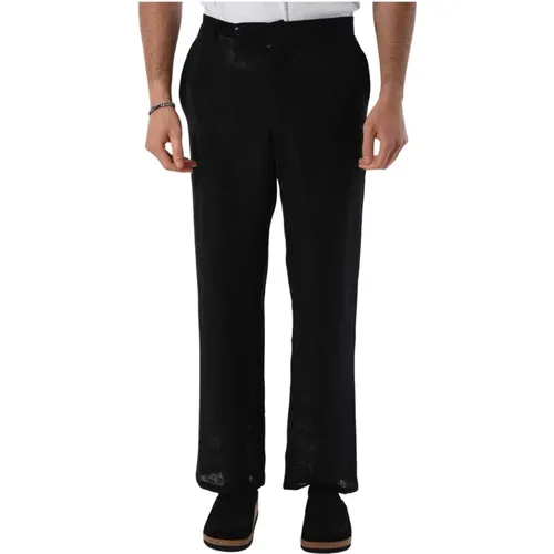 Viscose Pants with Button and Zipper , unisex, Sizes: L, M, S - The Silted Company - Modalova