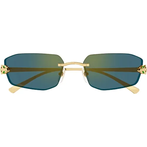 Metallic Sunglasses for Women , female, Sizes: 56 MM - Cartier - Modalova