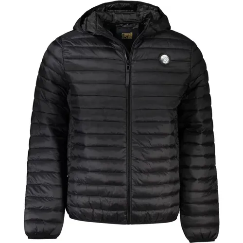 Schwarze Polyamid Herrenjacke , Herren, Größe: L - Cavalli Class - Modalova