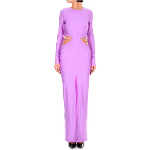 Cut-out Chain Thigh-high Split Dress , female, Sizes: XS, S - Amen - Modalova