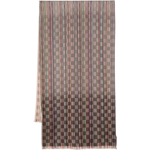 Multicolored Signature Stripe Silk Wool Scarf , male, Sizes: ONE SIZE - PS By Paul Smith - Modalova