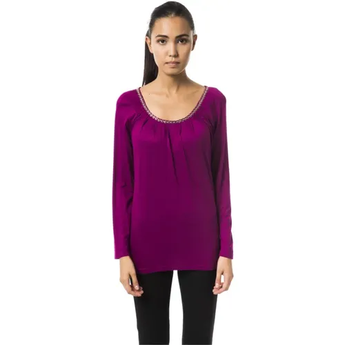 Violet Round Neck Long Sleeve Top , female, Sizes: XL - Byblos - Modalova