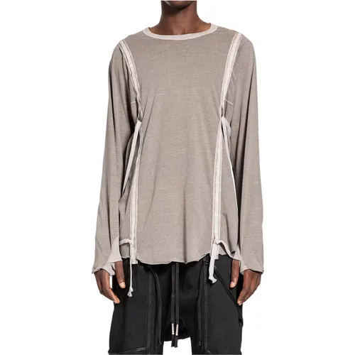 Oversized Lace Striped T-Shirt , Herren, Größe: M - Boris Bidjan Saberi - Modalova