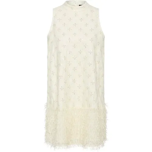 Angelbbnarina Kleid mit Fransen und Perlen Details , Damen, Größe: XL - Bruuns Bazaar - Modalova