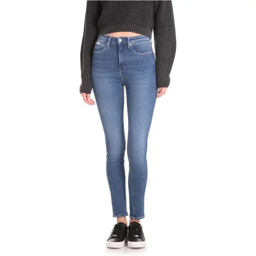 Vintage Blaue High Waist Skinny Jeans , Damen, Größe: W29 L30 - Calvin Klein - Modalova