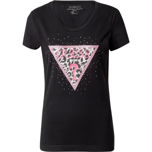 Printed Short Sleeve T-Shirt , female, Sizes: M, XL - Guess - Modalova