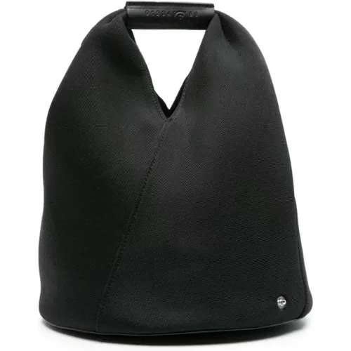 Schwarze Mesh-Tasche mit Unterschriftsnummern , Damen, Größe: ONE Size - MM6 Maison Margiela - Modalova