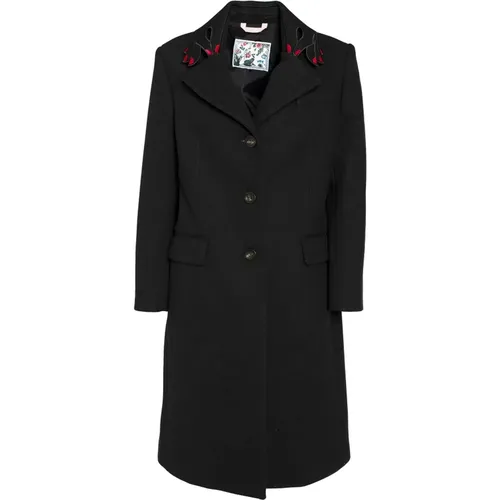 Verzierte Lange Mantel in Schwarz , Damen, Größe: M - Vivetta - Modalova
