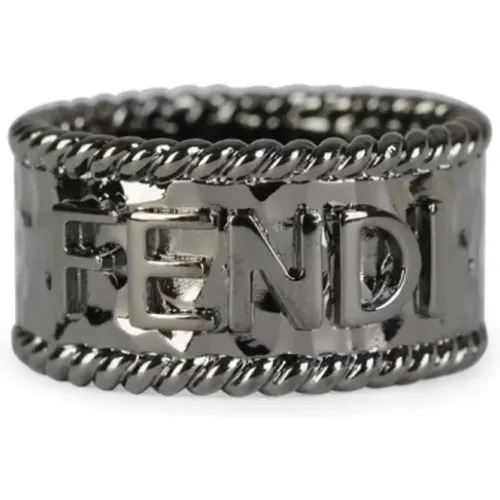 Signature Logo Ring with Rope Detailing , male, Sizes: M - Fendi - Modalova