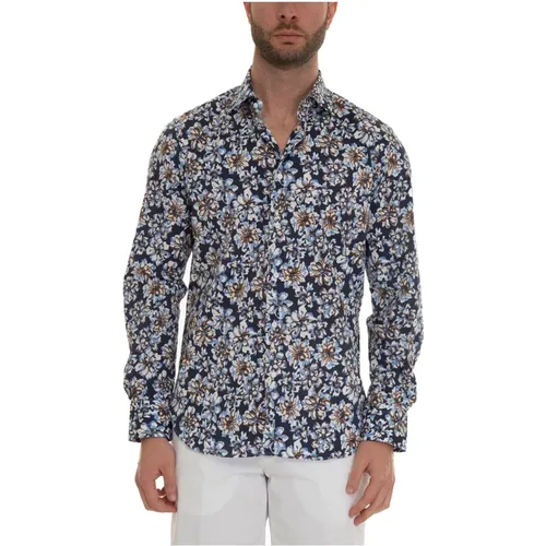 Fantasy Flowery Dress Neck Shirt , male, Sizes: S, 2XL, 3XL - Càrrel - Modalova