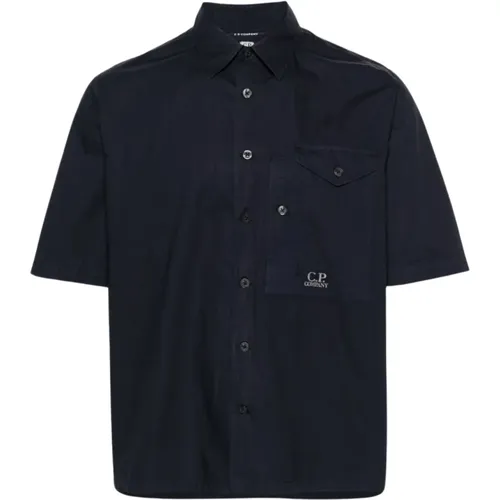 Short Popeline Shirt , male, Sizes: XL - C.P. Company - Modalova