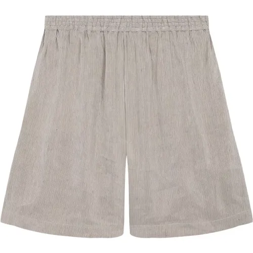 Striped linen and silk shorts , female, Sizes: L, XL, M - Cortana - Modalova