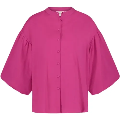 Bluse mit Knopfleiste und ausgestellten Ärmeln , Damen, Größe: XL - Fabienne Chapot - Modalova
