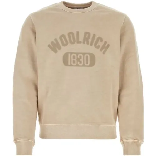 Crewneck Sweatshirt Garment Dyed , Herren, Größe: M - Woolrich - Modalova
