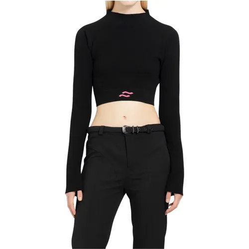 Turtleneck Cropped Top , female, Sizes: M, L, S - Ssheena - Modalova