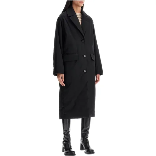 Poly-Twill Single-Breasted Coat , female, Sizes: S, XS - Stand Studio - Modalova