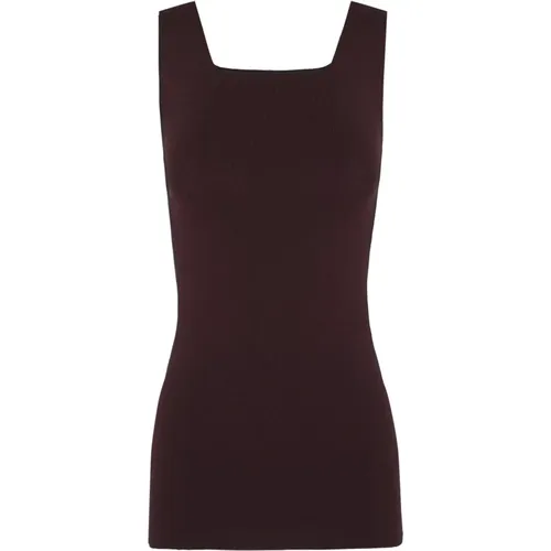 Plum Sleeveless Silk and Cotton Top , female, Sizes: M, XL, L, S, 2XL - Cortana - Modalova