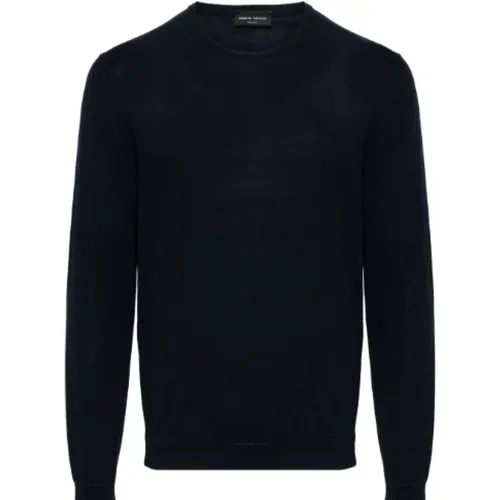 Blaue Pullover Kollektion , Herren, Größe: M - Roberto Collina - Modalova